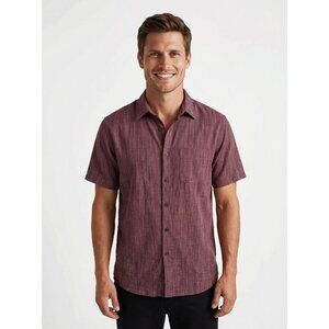 Age of Wisdom Men's Pinkish Tartan Button Down Modal Blend Casual Shirt Size XL